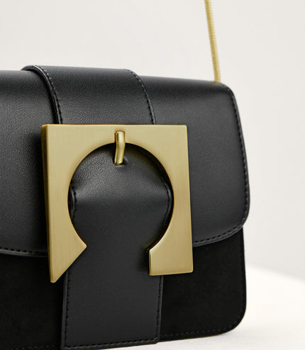 Geometric Buckled Mini Shoulder Bag