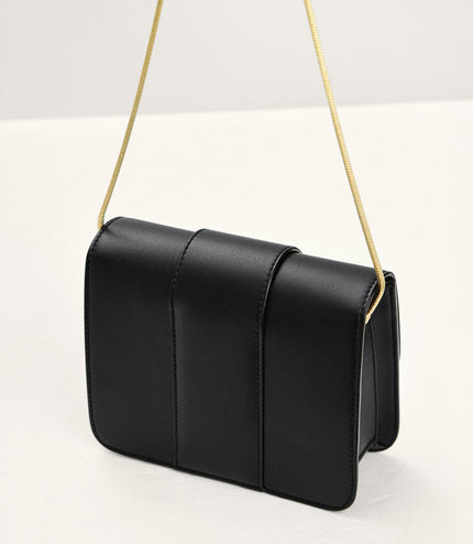 Geometric Buckled Mini Shoulder Bag
