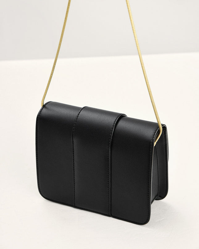Geometric Buckled Mini Shoulder Bag
