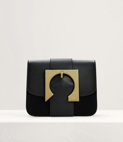Geometric Buckled Mini Shoulder Bag
