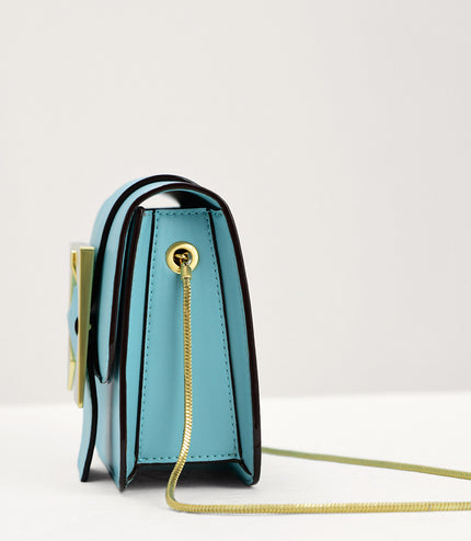 Geometric Buckled Mini Shoulder Bag
