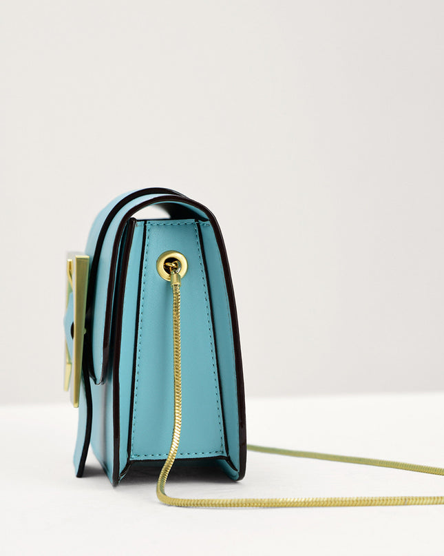 Geometric Buckled Mini Shoulder Bag