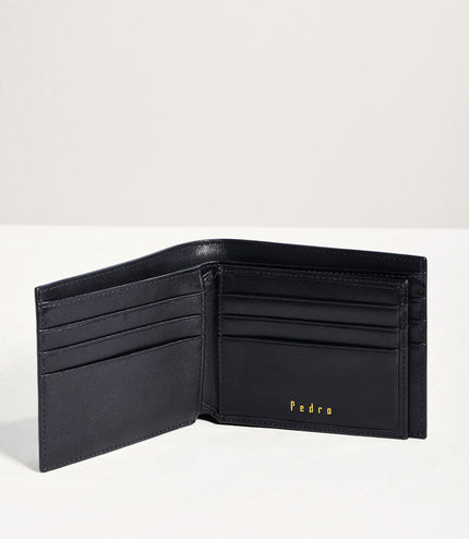 Striped Leather Bi-Fold Flip Wallet