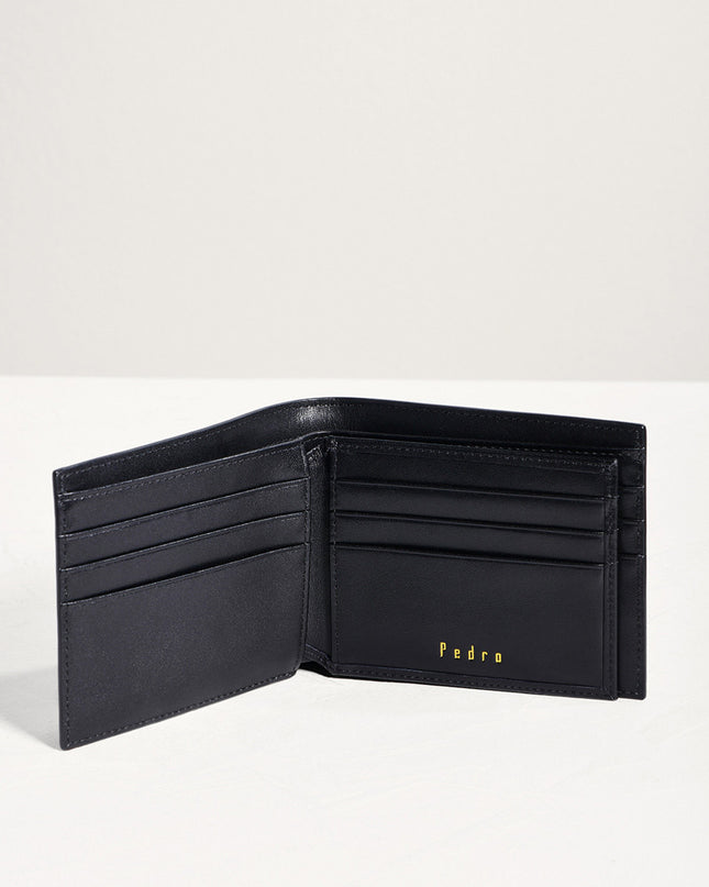 Striped Leather Bi-Fold Flip Wallet
