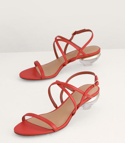 Strappy Heeled Slingback Sandals