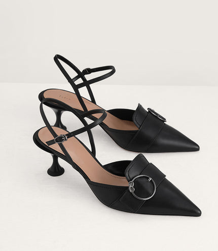 Buckle Slingback Pumps