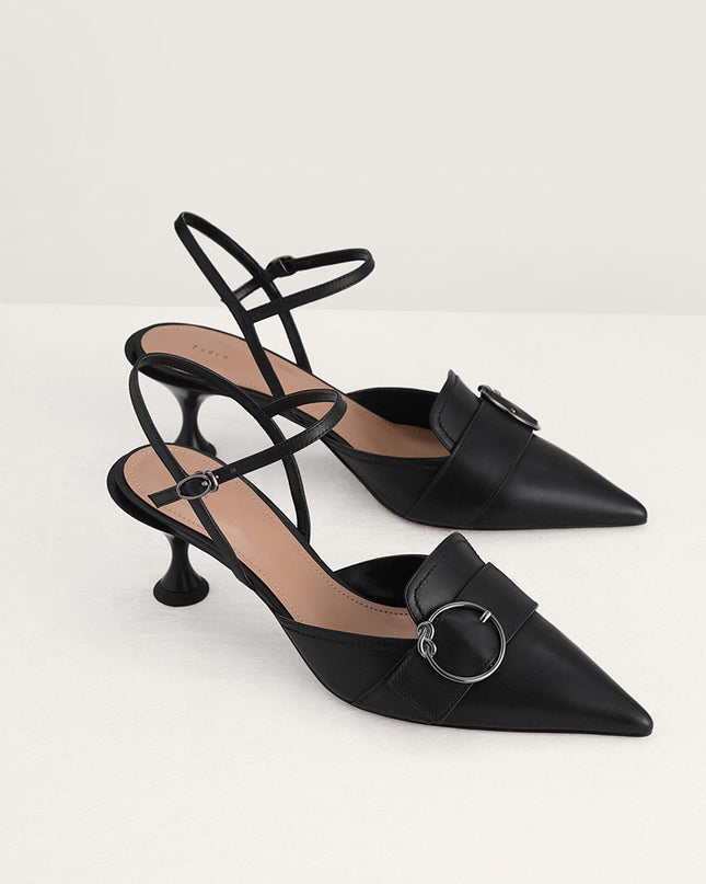 Buckle Slingback Pumps