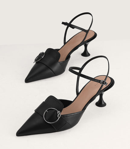 Buckle Slingback Pumps