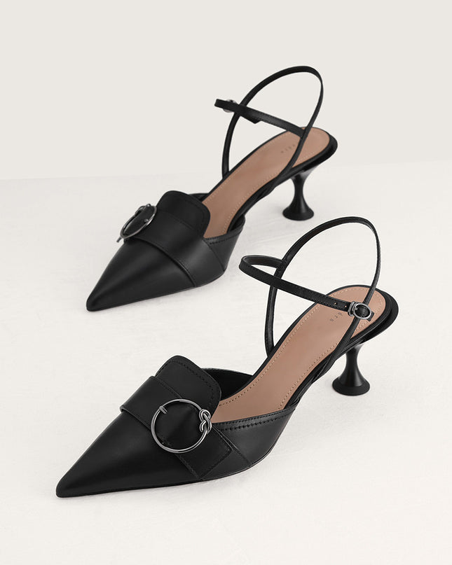 Buckle Slingback Pumps