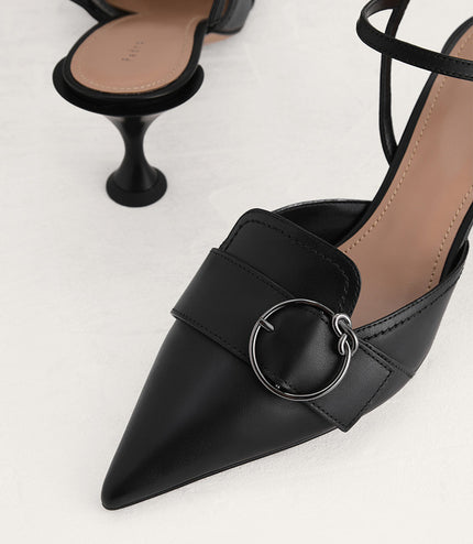 Buckle Slingback Pumps