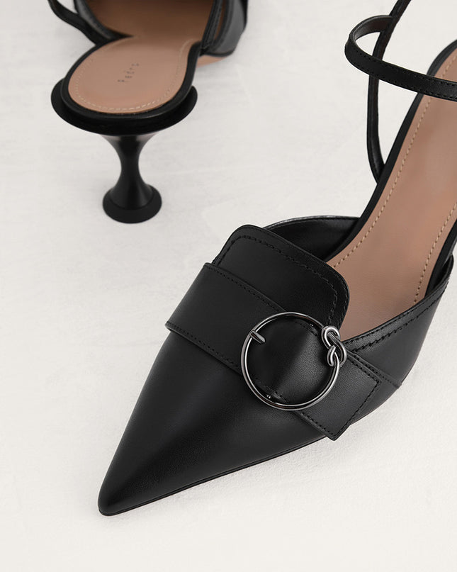 Buckle Slingback Pumps