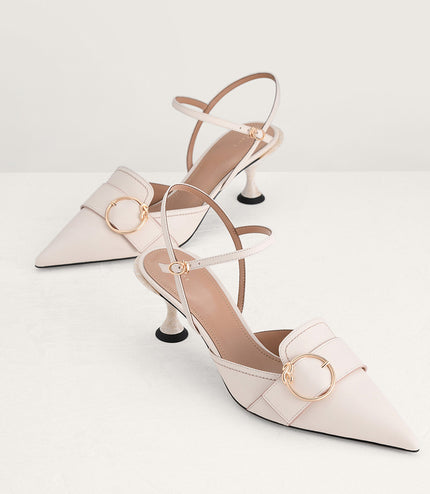 Buckle Slingback Pumps