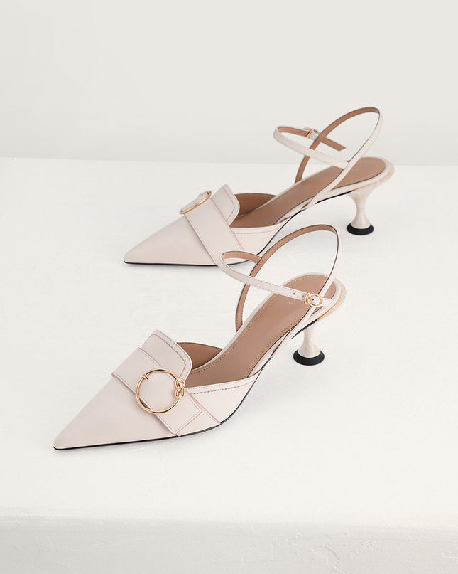 Buckle Slingback Pumps