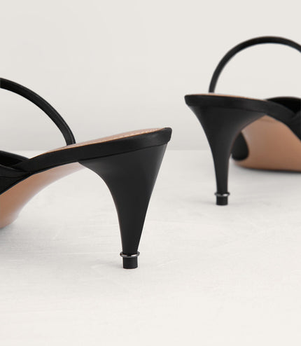 Satin Heeled Mules