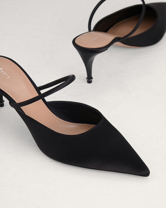 Satin Heeled Mules