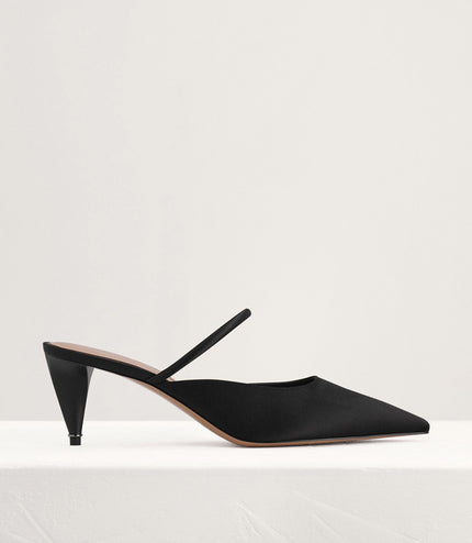 Satin Heeled Mules