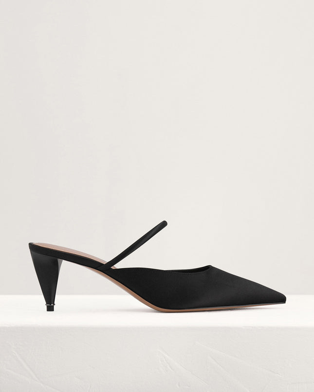 Satin Heeled Mules