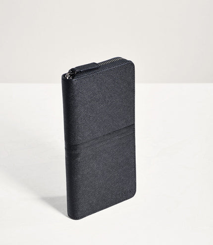 Striped Long Leather Wallet