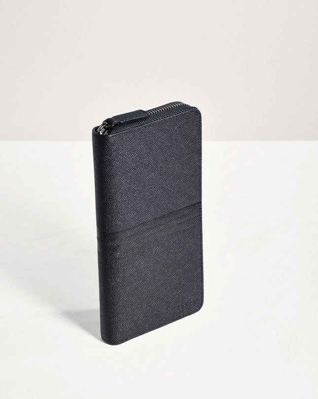 Striped Long Leather Wallet