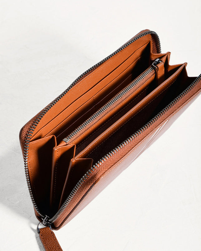 Striped Long Leather Wallet