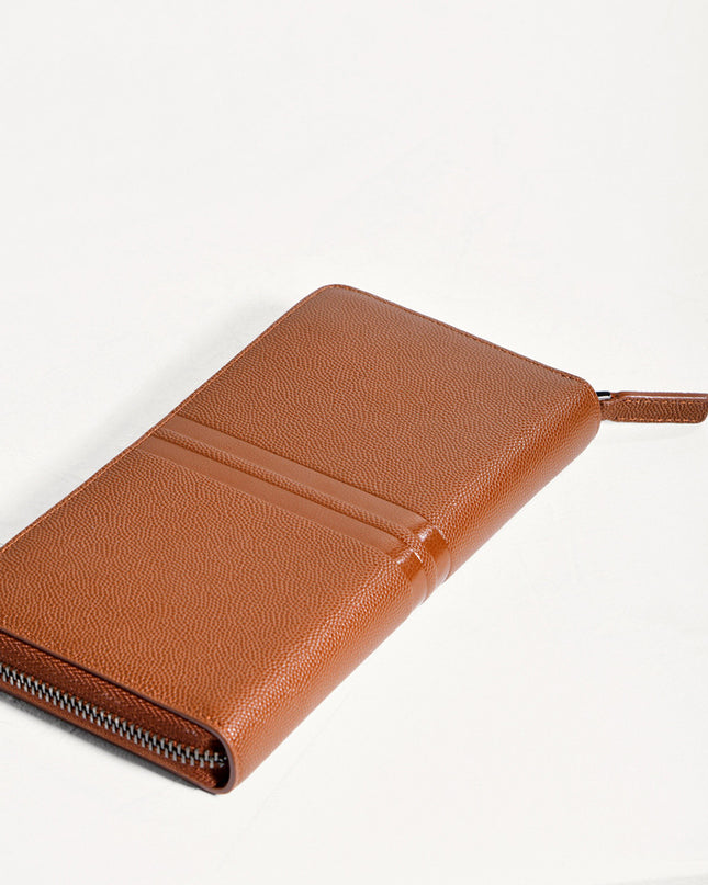 Striped Long Leather Wallet