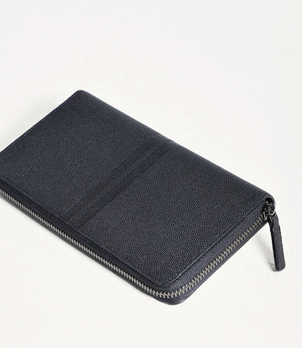 Striped Long Leather Wallet