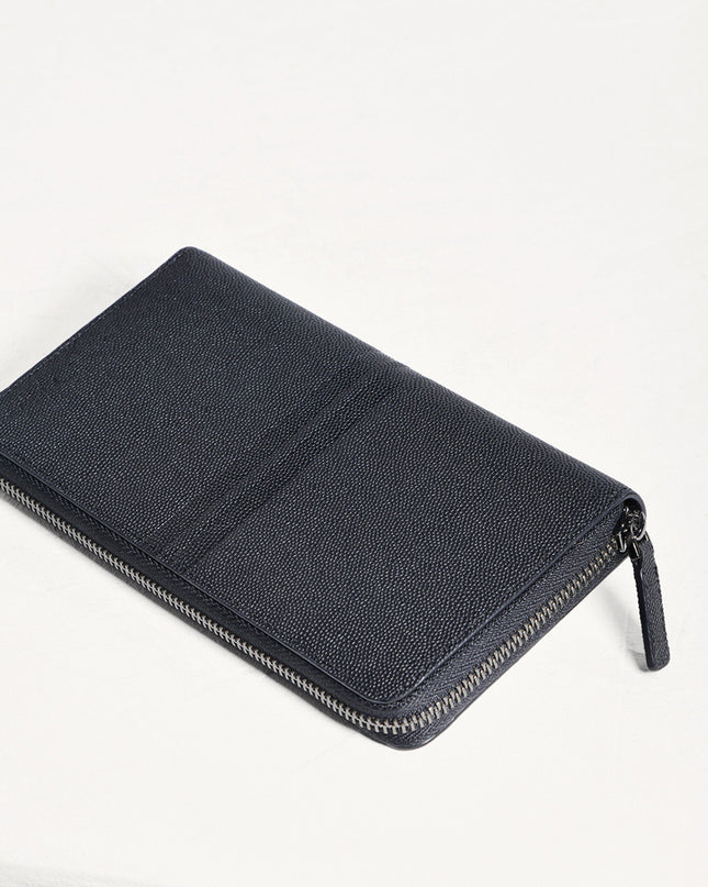 Striped Long Leather Wallet