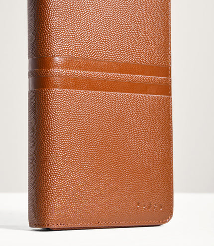 Striped Long Leather Wallet
