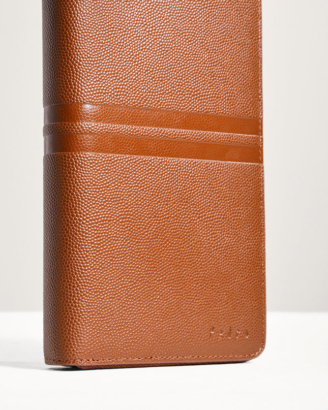 Striped Long Leather Wallet