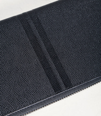 Striped Long Leather Wallet
