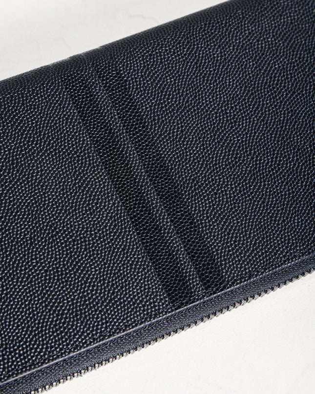 Striped Long Leather Wallet