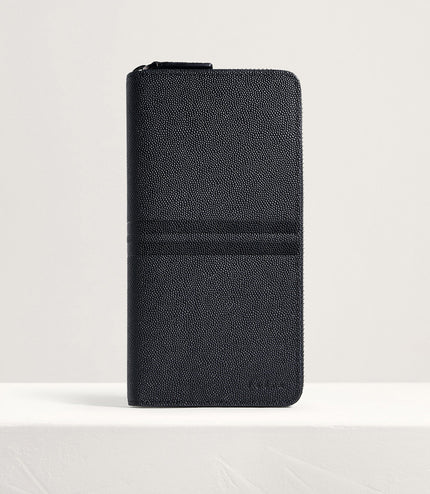 Striped Long Leather Wallet