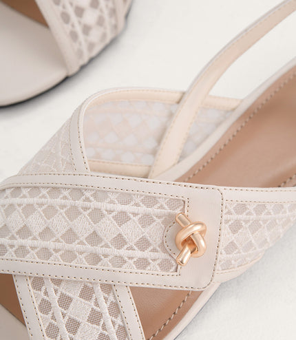 Mesh Slingback Flats