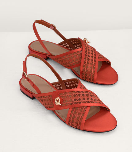 Mesh Slingback Flats