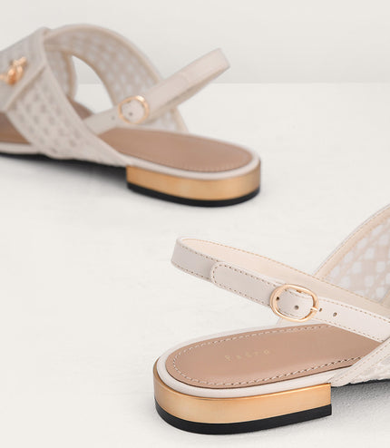 Mesh Slingback Flats