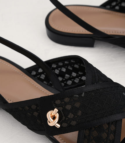 Mesh Slingback Flats