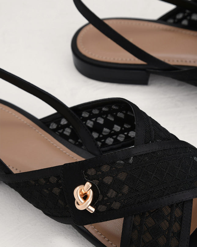 Mesh Slingback Flats