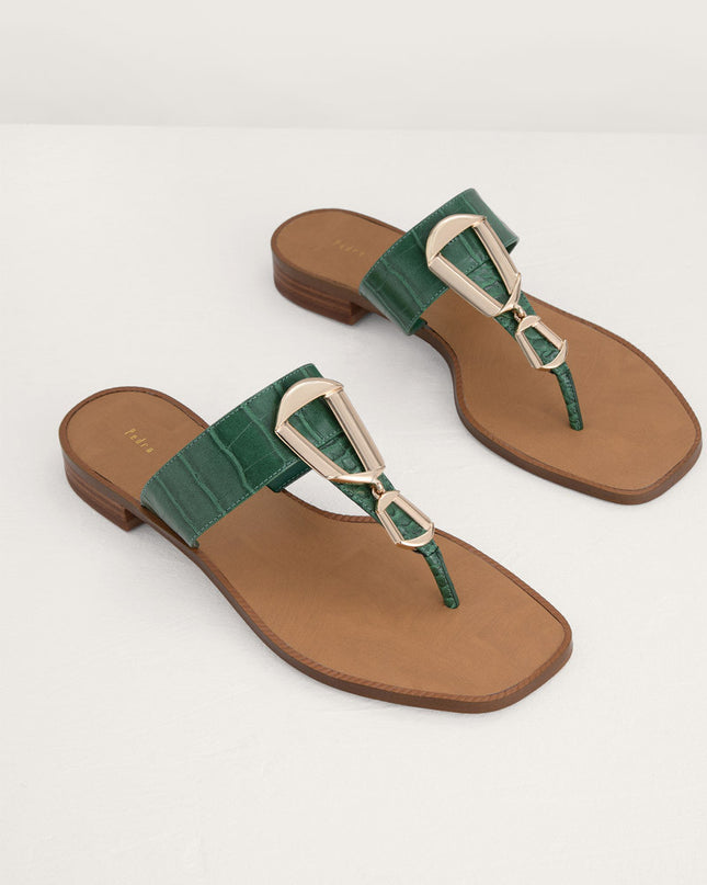 Buckled Thong Sandals