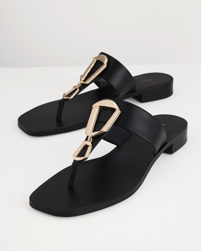 Buckled Thong Sandals