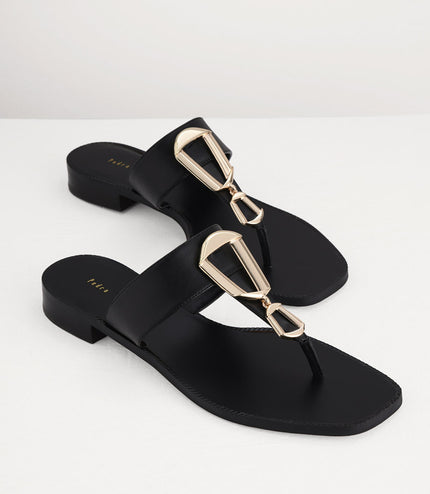 Buckled Thong Sandals