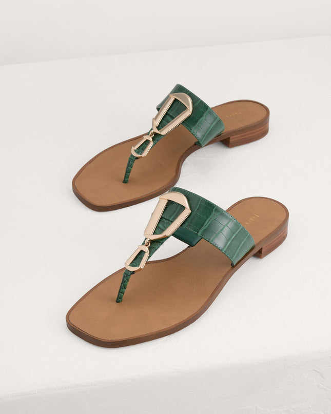 Buckled Thong Sandals