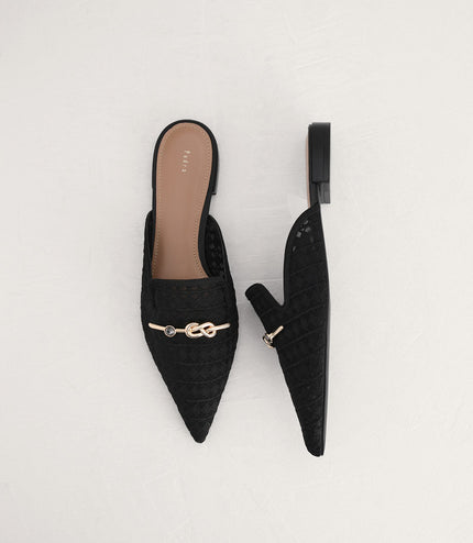 Gold Knot Detailed Mesh Mules