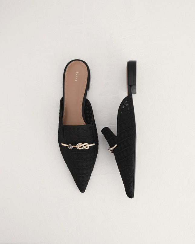 Gold Knot Detailed Mesh Mules