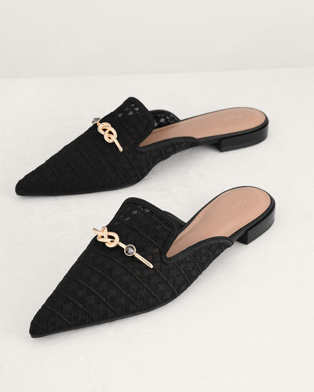 Gold Knot Detailed Mesh Mules