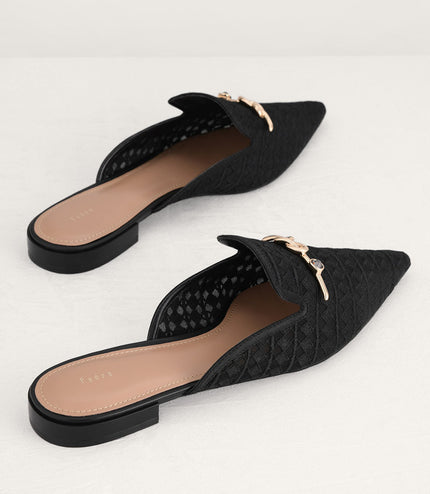 Gold Knot Detailed Mesh Mules