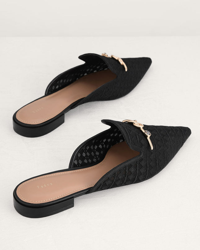 Gold Knot Detailed Mesh Mules