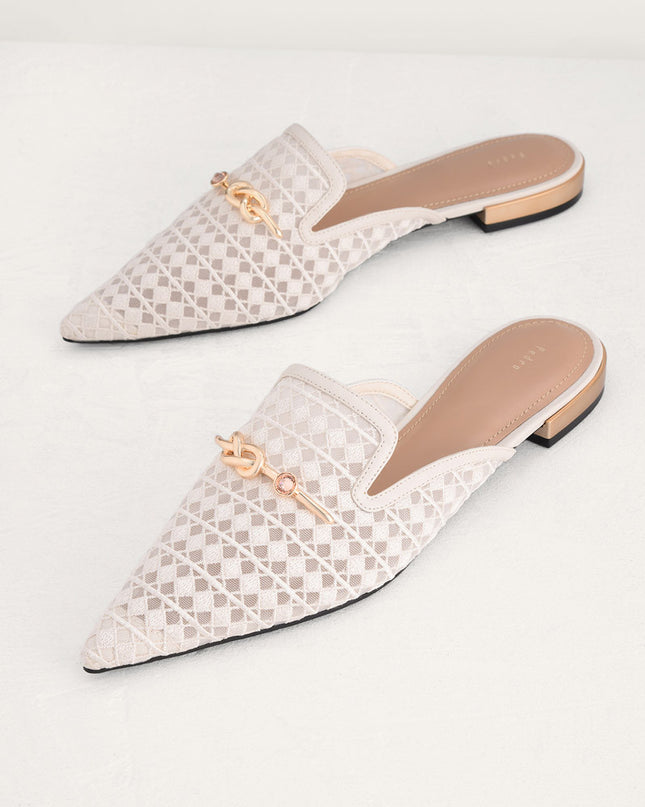 Gold Knot Detailed Mesh Mules