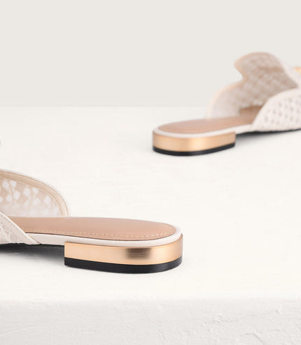 Gold Knot Detailed Mesh Mules