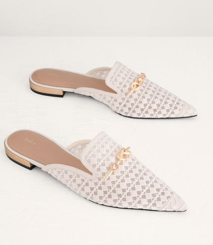 Gold Knot Detailed Mesh Mules