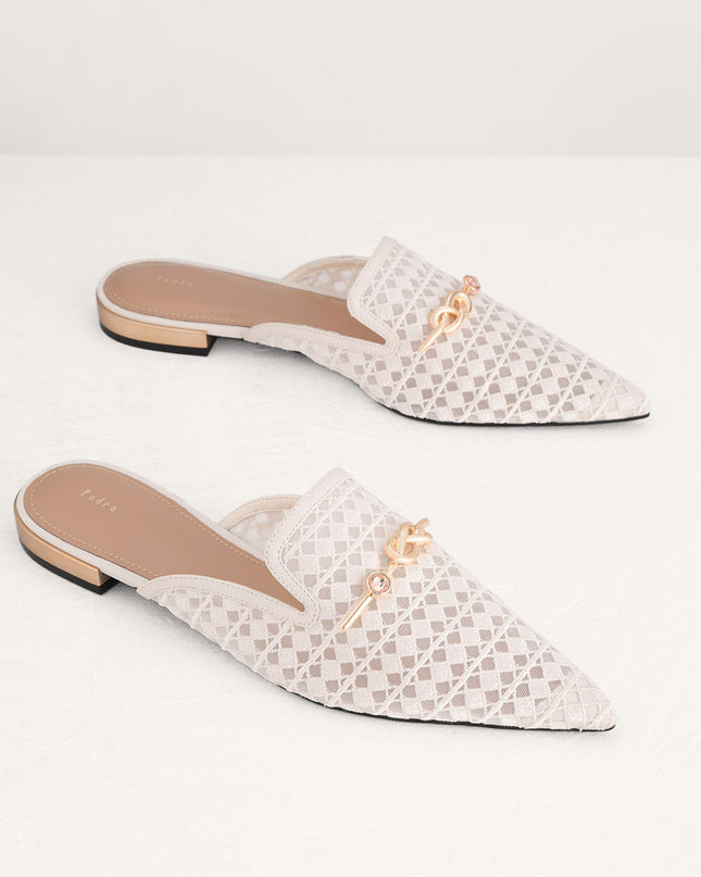 Gold Knot Detailed Mesh Mules